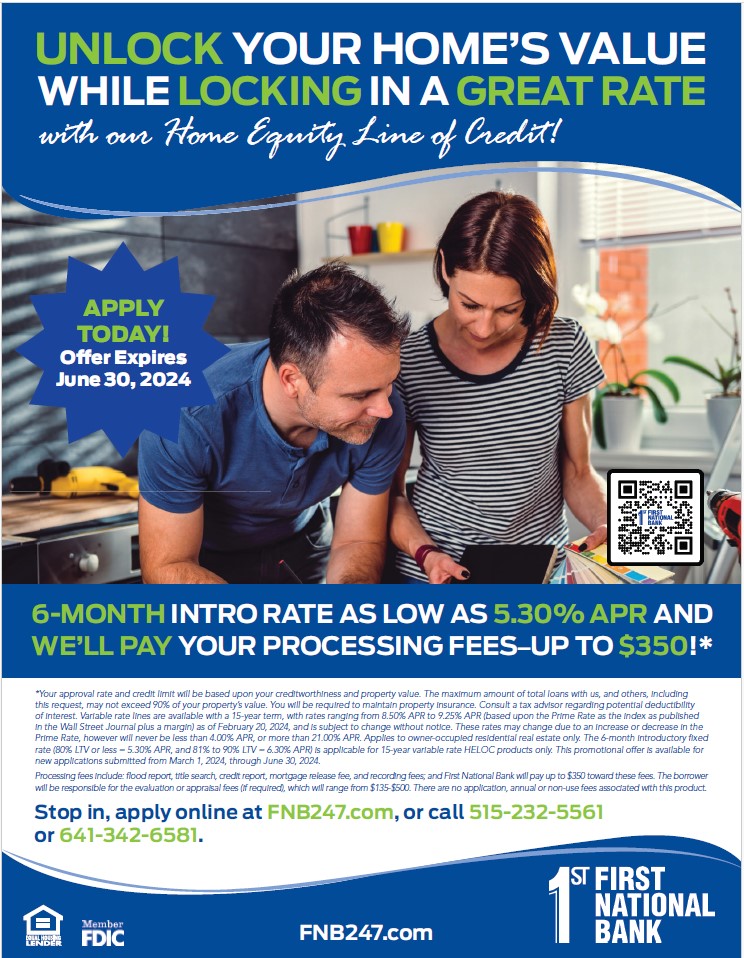 Home Equity Line of Credit Promotional Offer First National Bank
