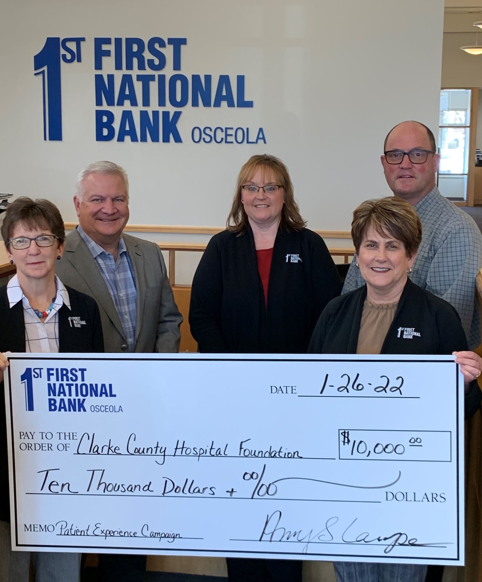 Check Presentation to Clarke County Hospital Foundation