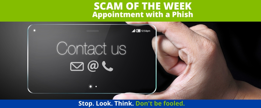 Recent Scams Article: Appointment with a Phish