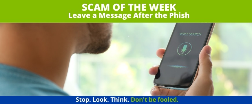 Recent Scams Article: Leave a Message After the Phish
