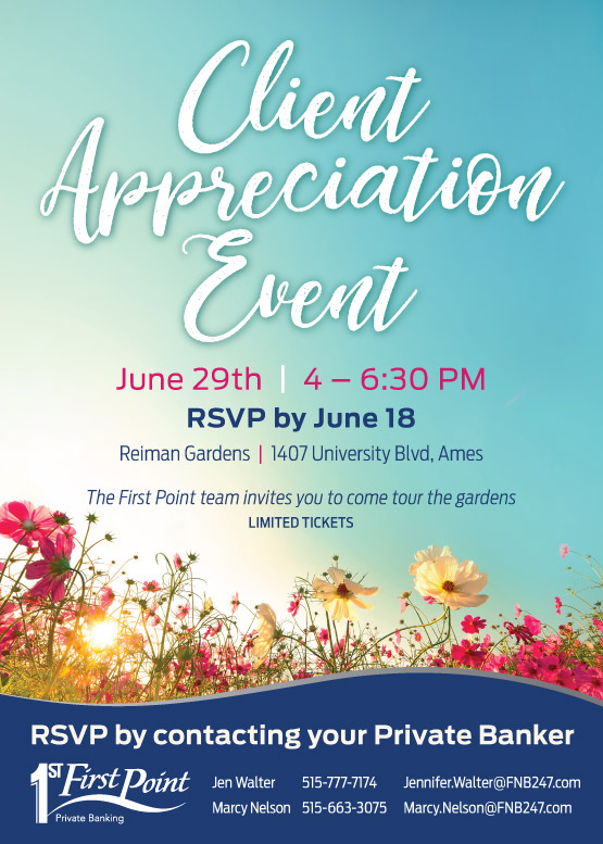 Client Appreciation Event Invite with flower image