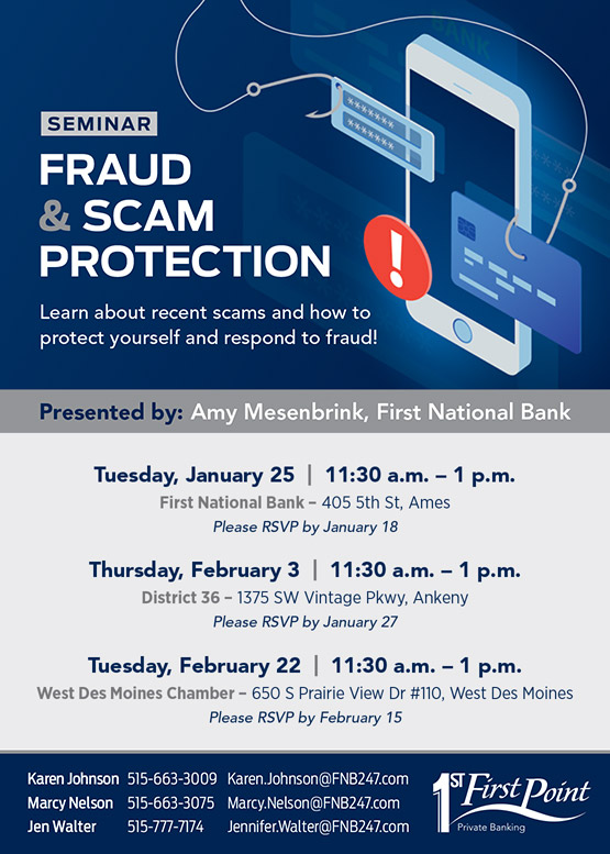 Fraud & Scams Protection invite with phone and hook image