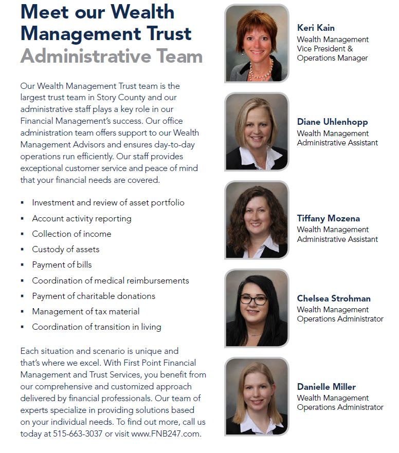 Meet our Wealth Management Trust Administrative Team
