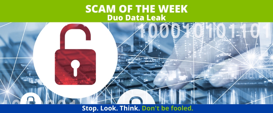 Recent Scams Article: Duo Data Leak