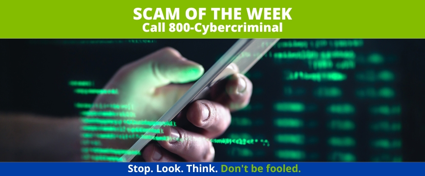 Recent Scams Article: Call 800-Cybercriminal