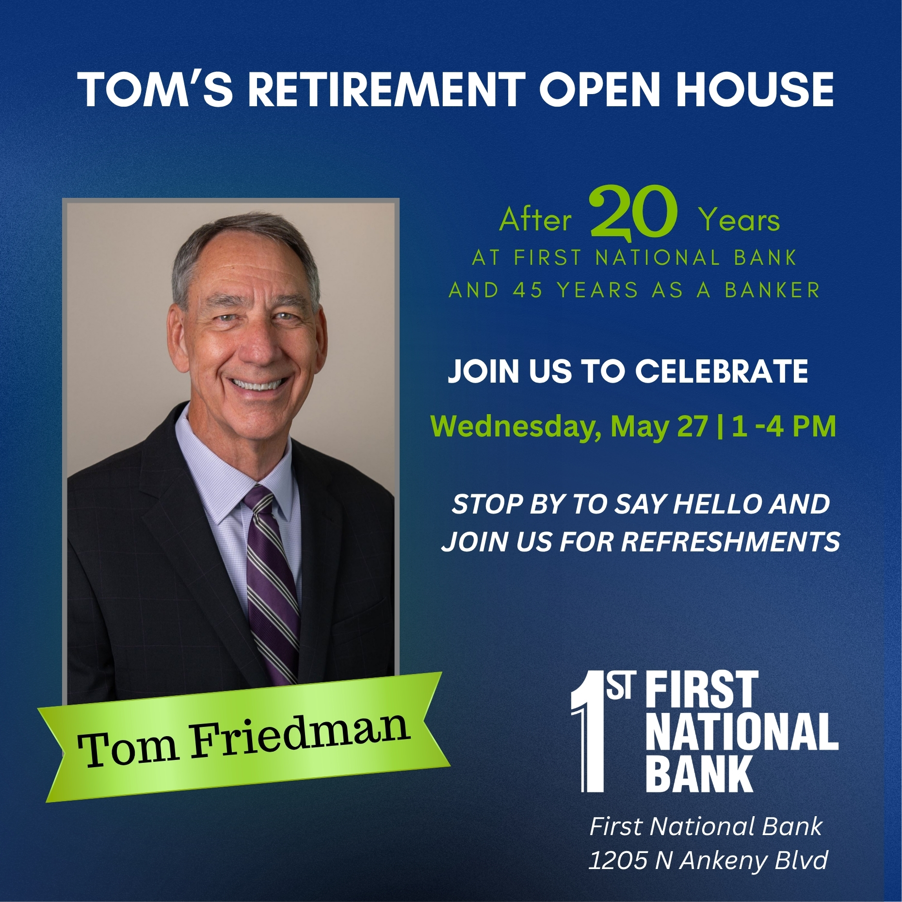 Tom Friedman's Retirement Open House