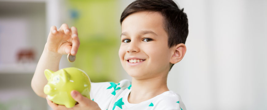 Child with Piggy Bank