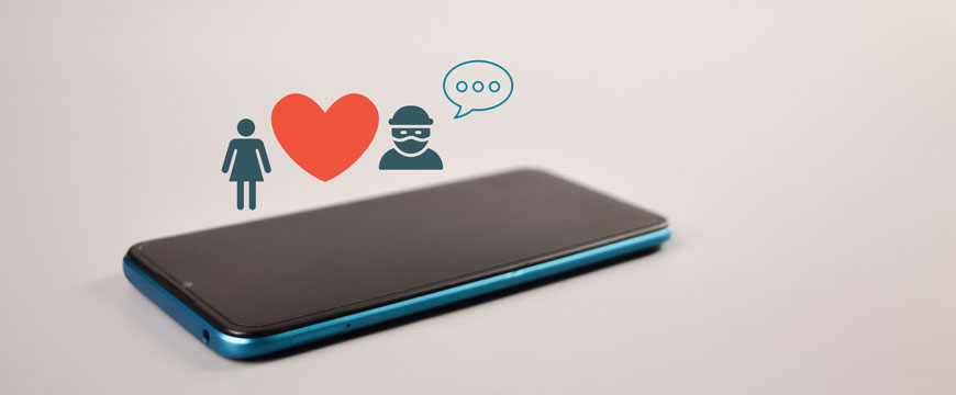 Phone with Romance Scam