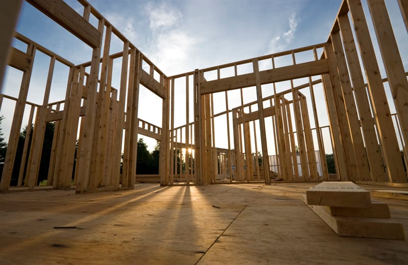 walls of new home construction